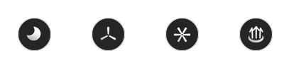 Jaudas iestatījumi: Kluss, Standarta, Palielināts, Tops